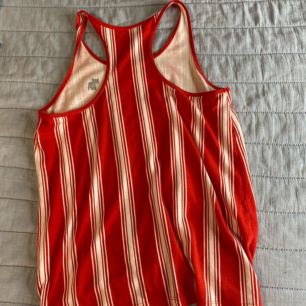 Abercrombie Kids Red and White racer back tank top